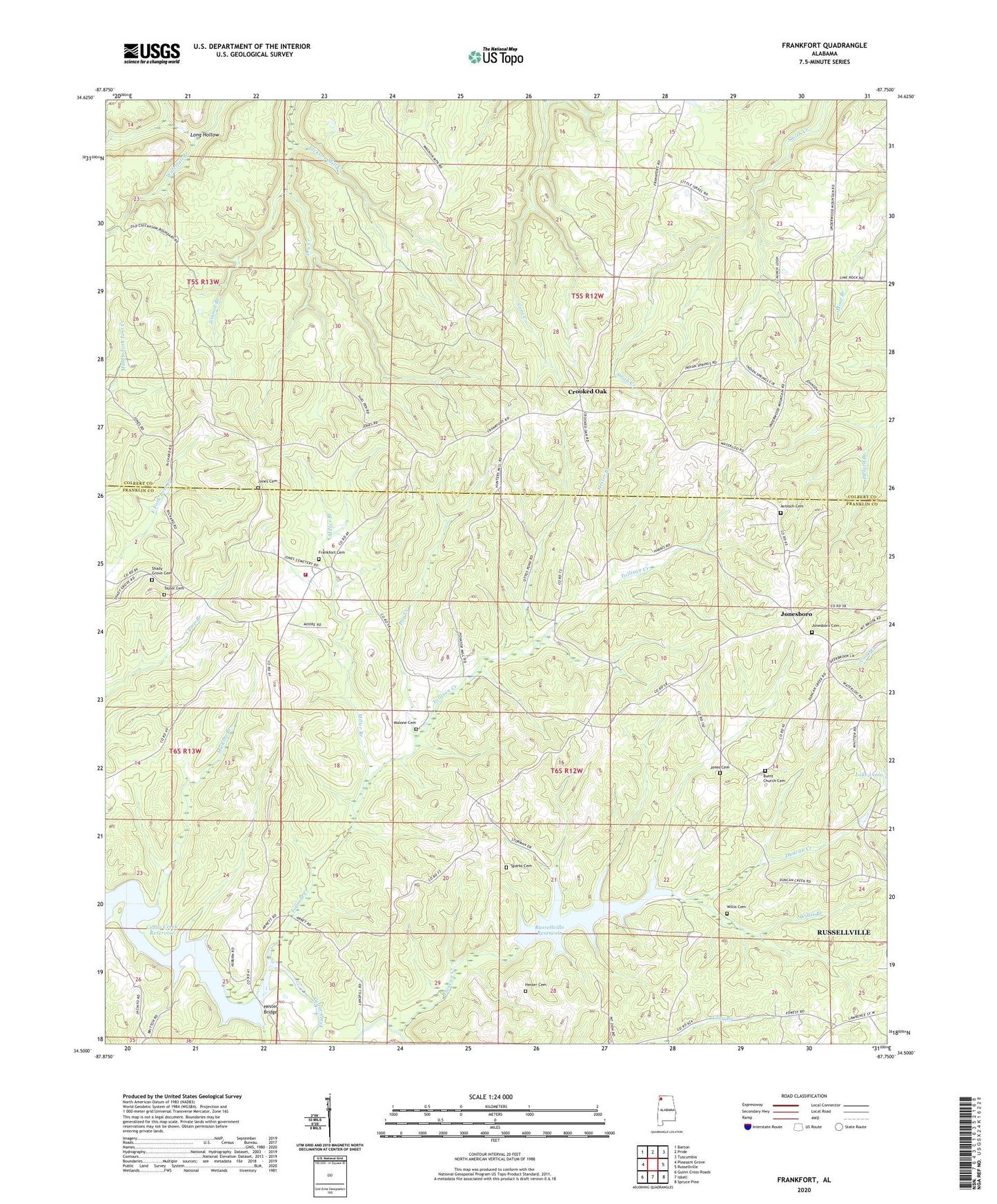 Frankfort Alabama US Topo Map Image