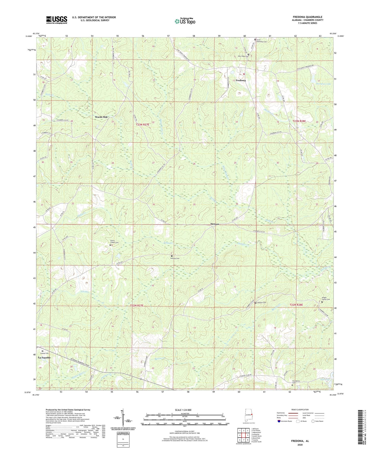 Fredonia Alabama US Topo Map Image