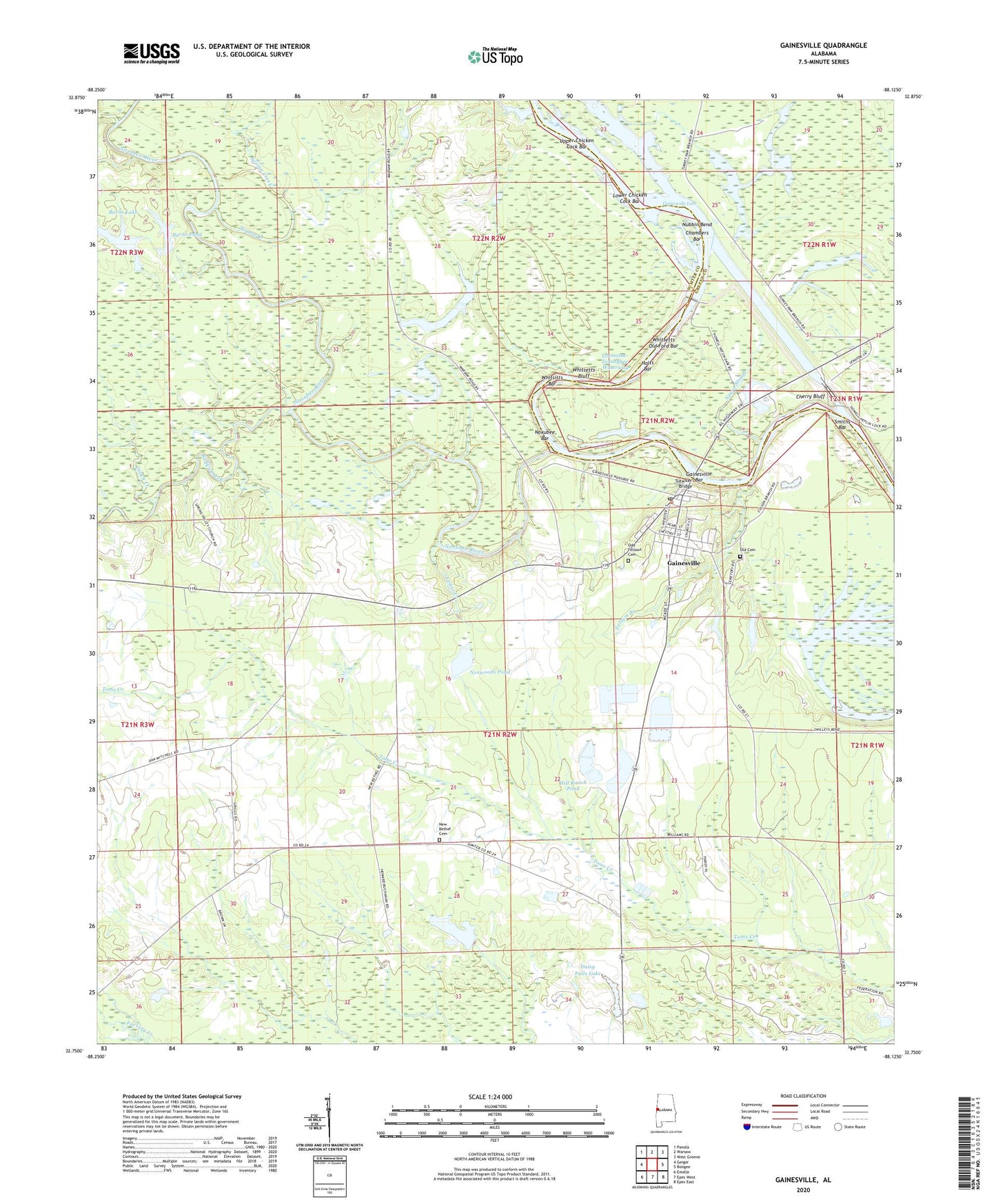 Gainesville Alabama US Topo Map Image
