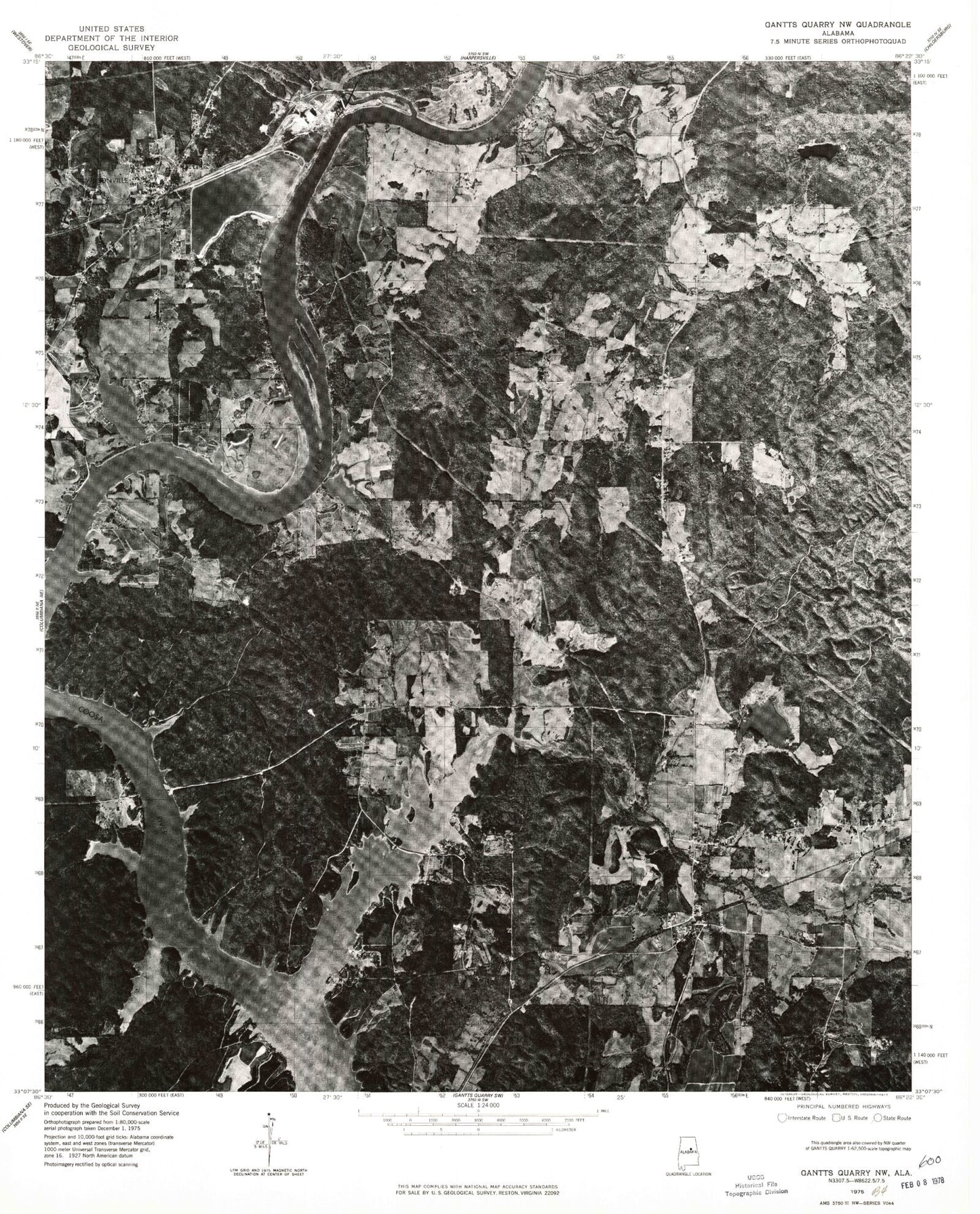 Classic USGS Wilsonville Alabama 7.5'x7.5' Topo Map Image