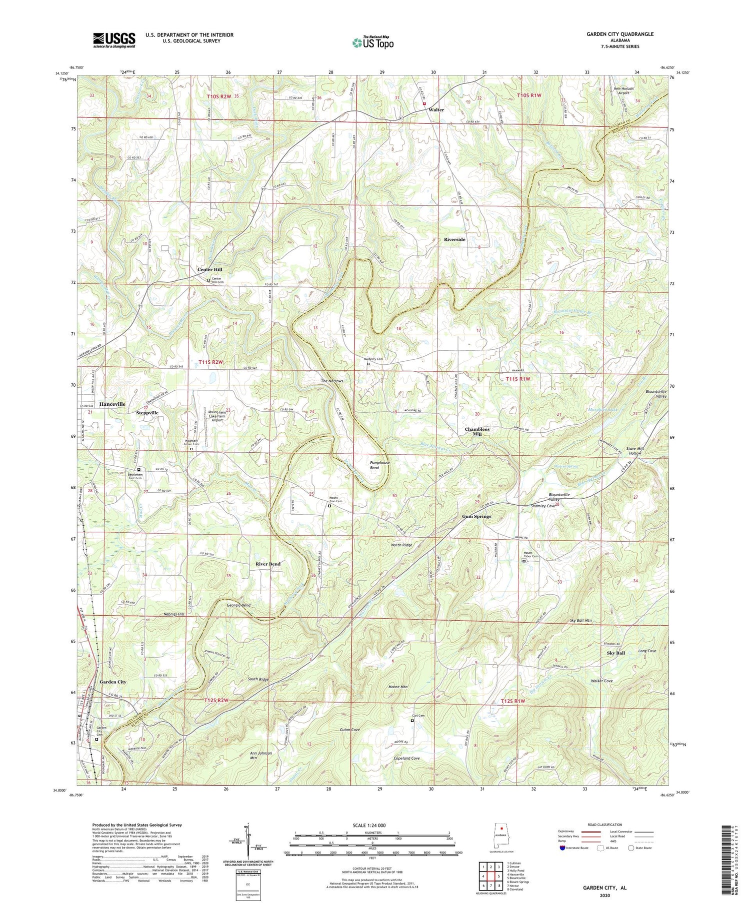Garden City Alabama US Topo Map Image