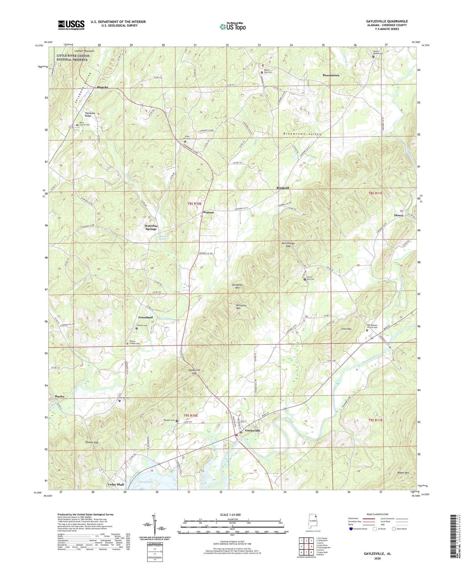 Gaylesville Alabama US Topo Map Image