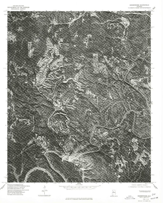 Classic USGS Goodsprings Alabama 7.5'x7.5' Topo Map Image