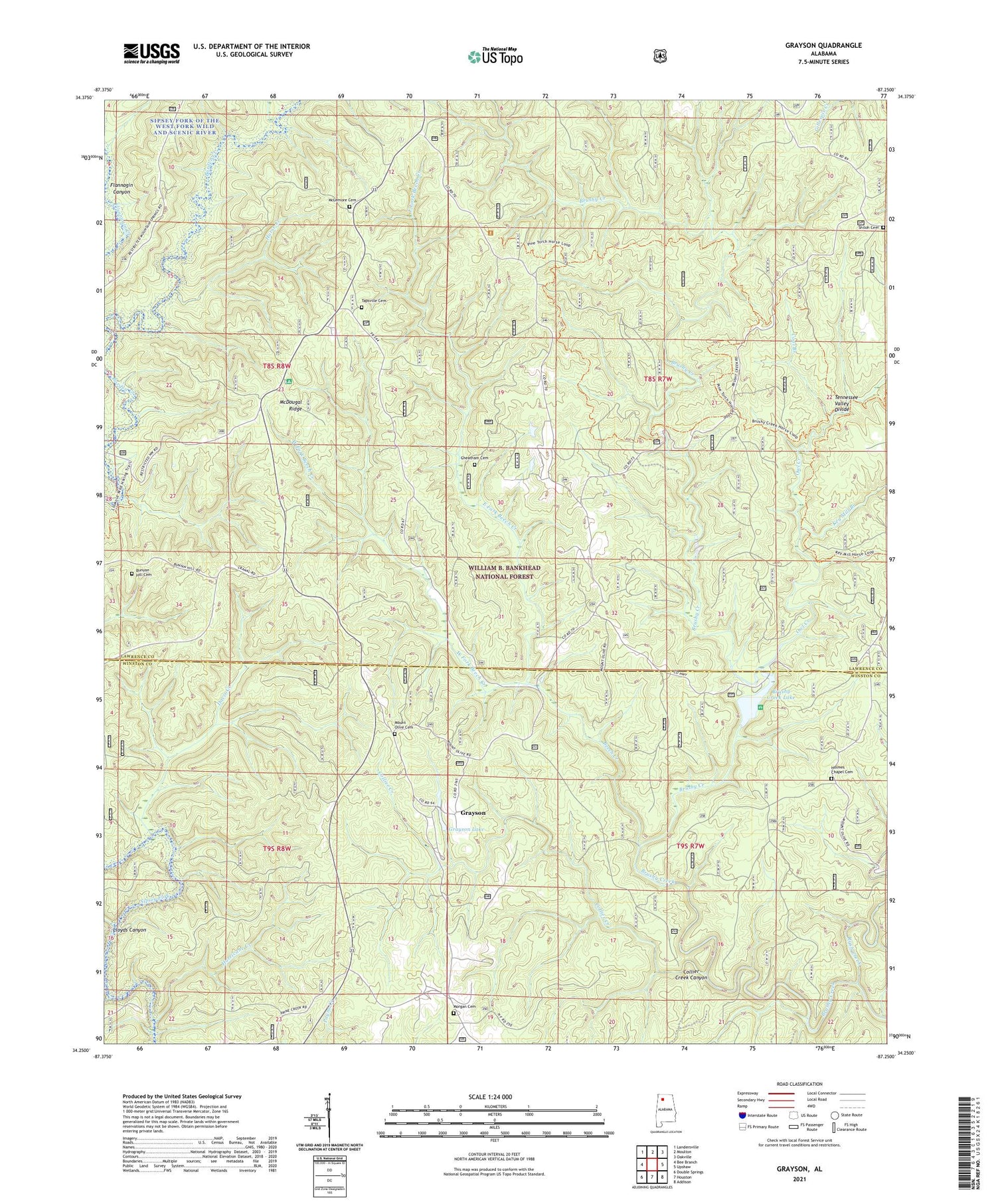 Grayson Alabama US Topo Map Image