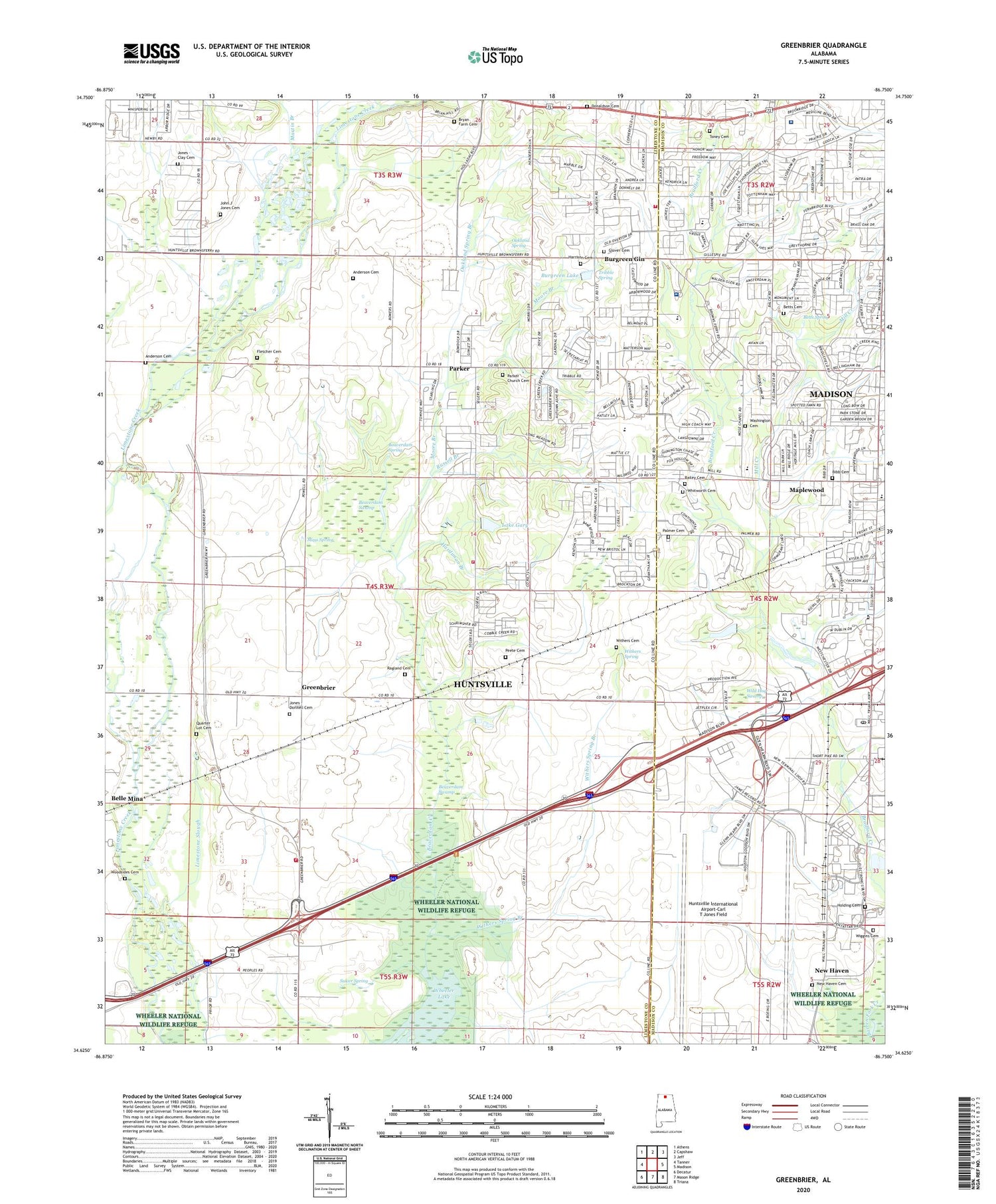 Greenbrier Alabama US Topo Map Image