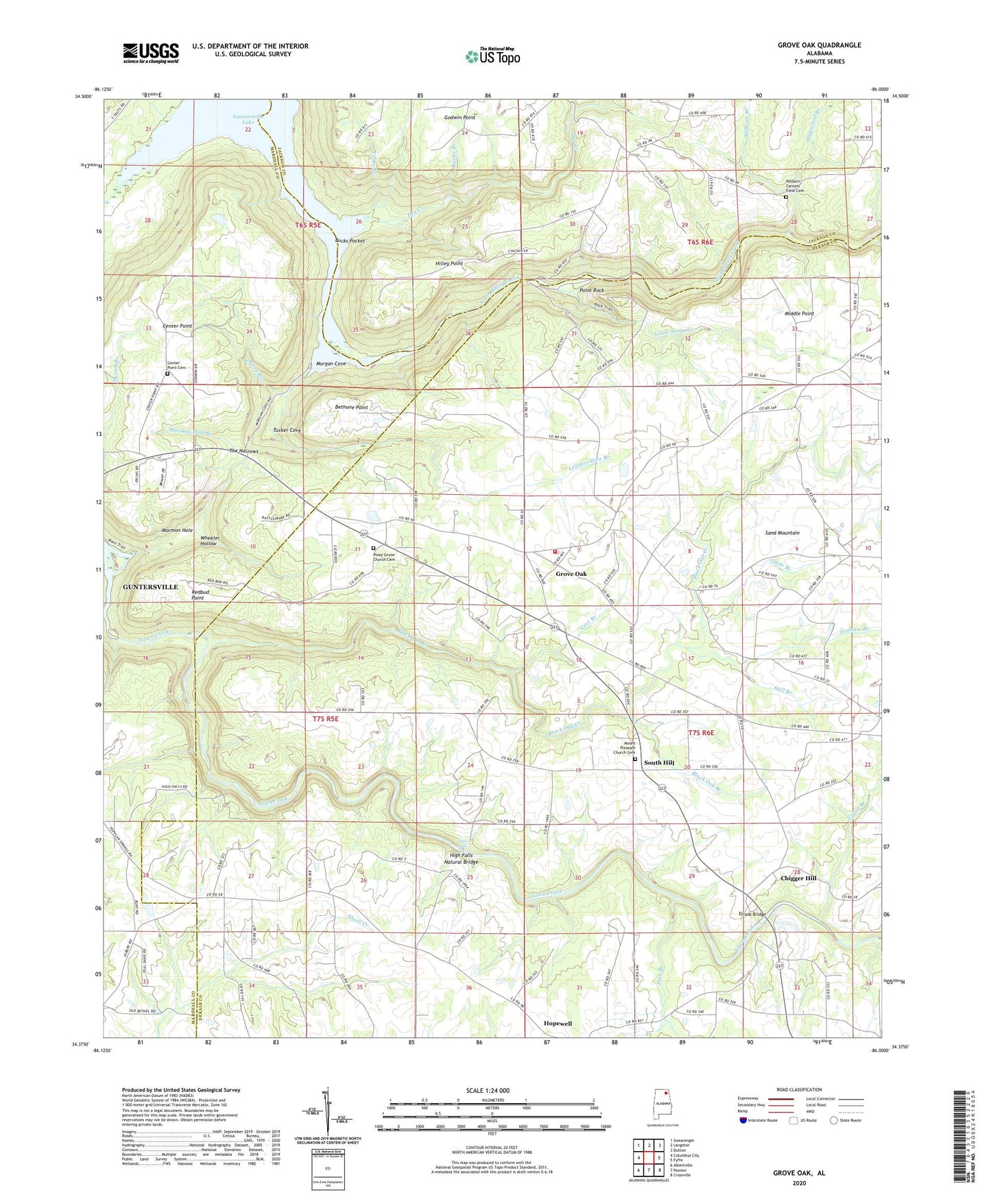 Grove Oak Alabama US Topo Map Image