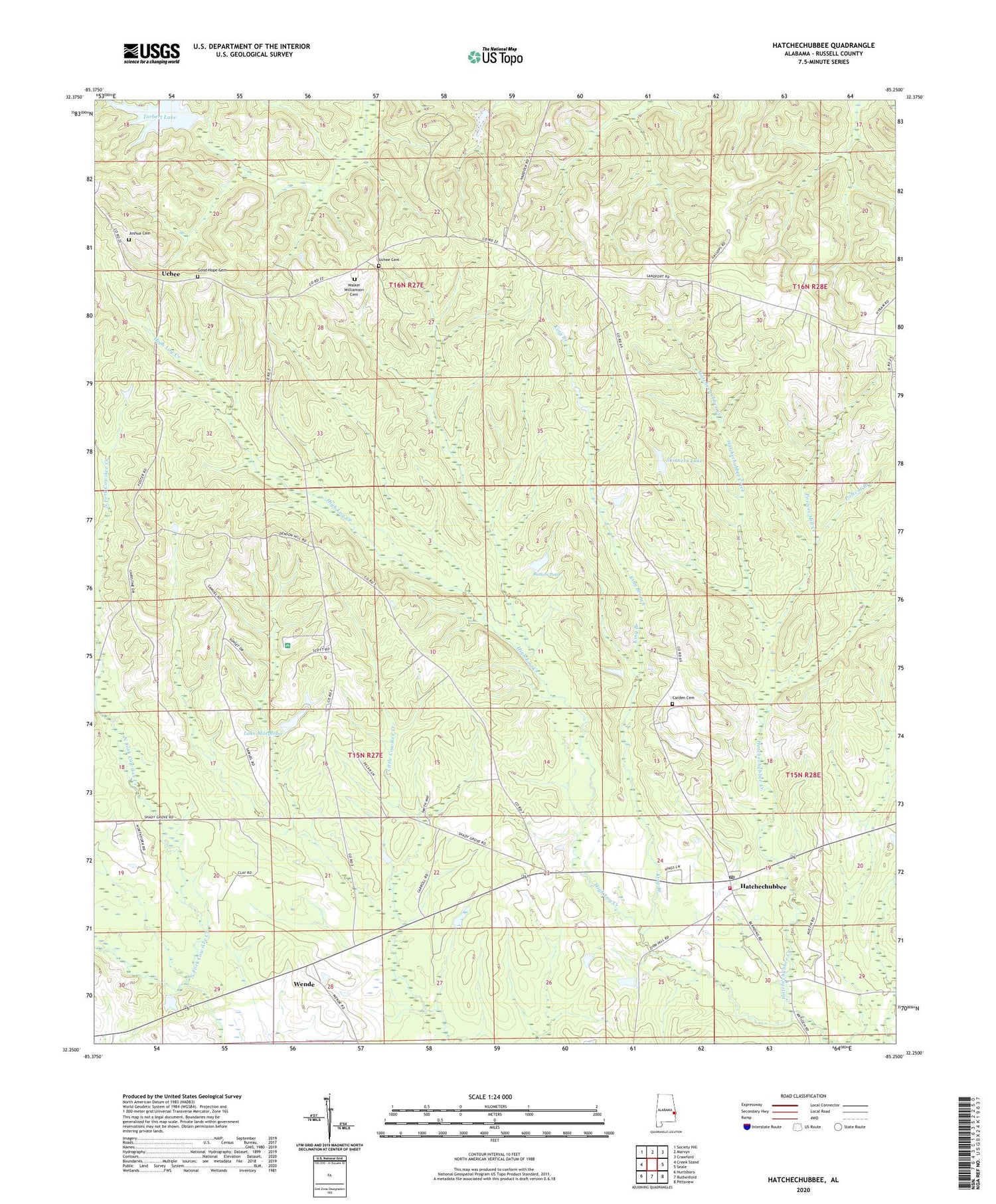 Hatchechubbee Alabama US Topo Map Image