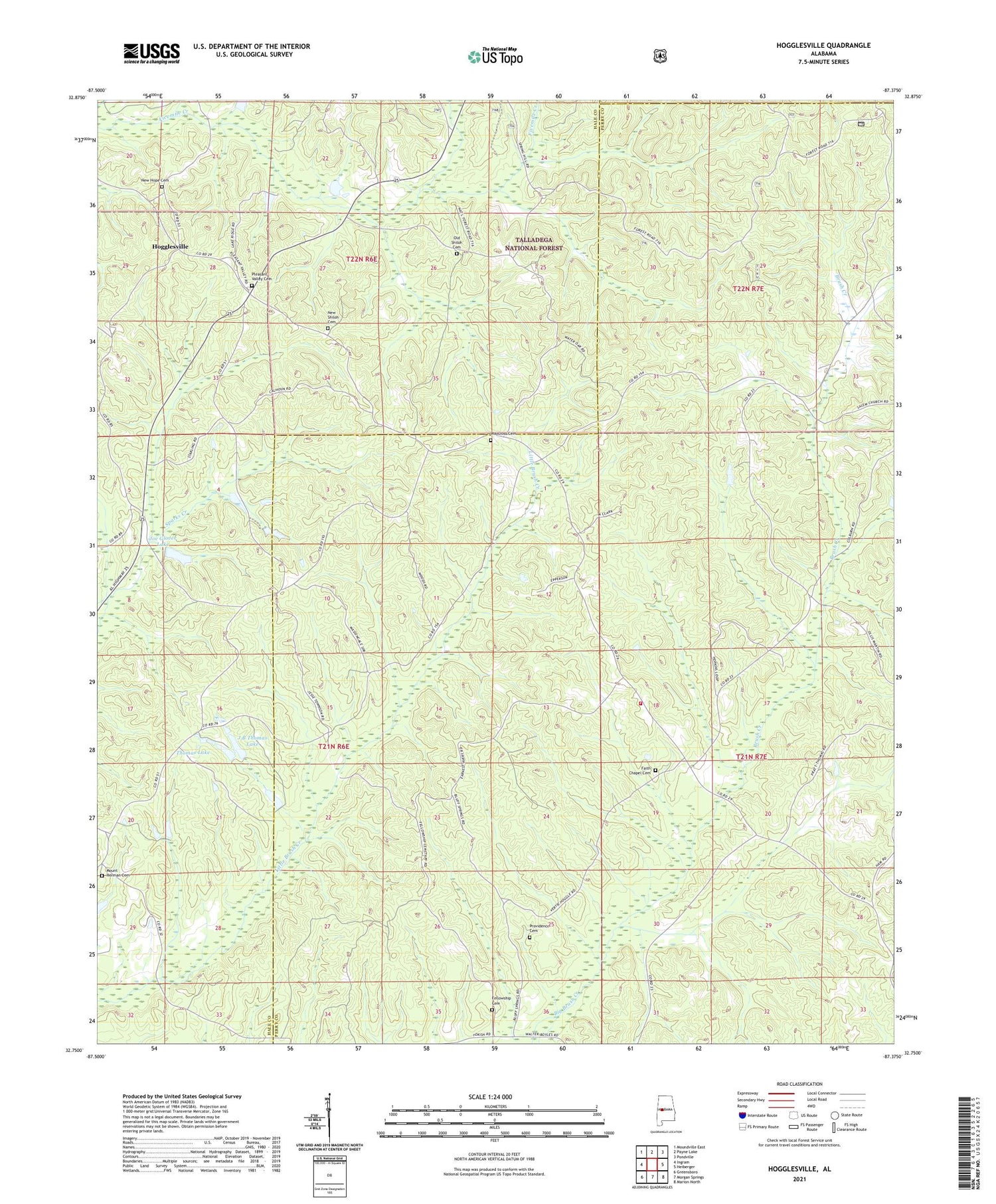 Hogglesville Alabama US Topo Map Image