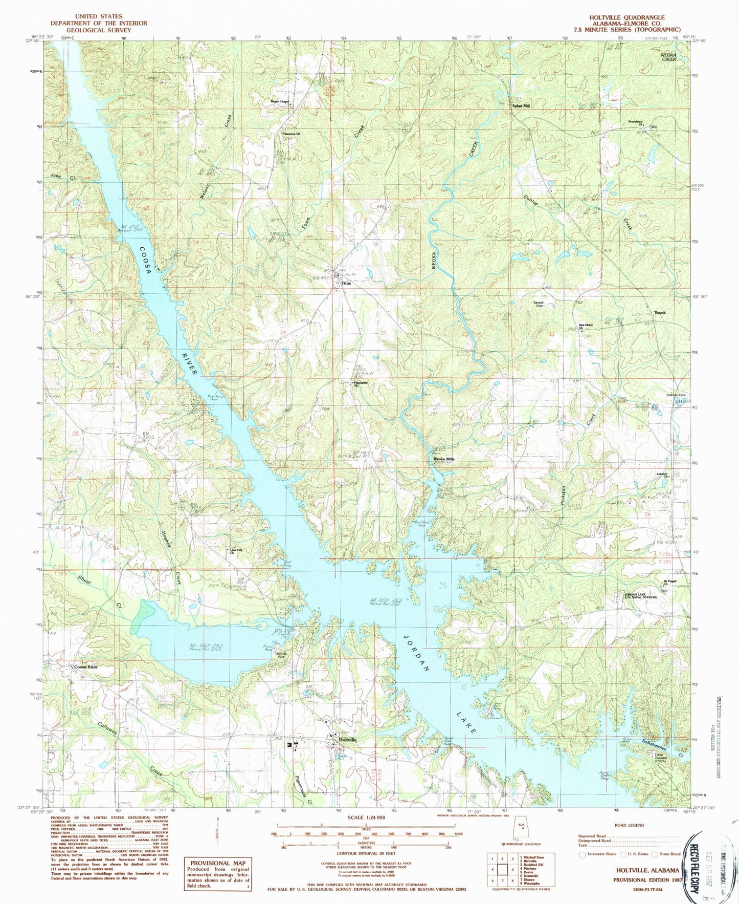 Classic USGS Holtville Alabama 7.5'x7.5' Topo Map Image