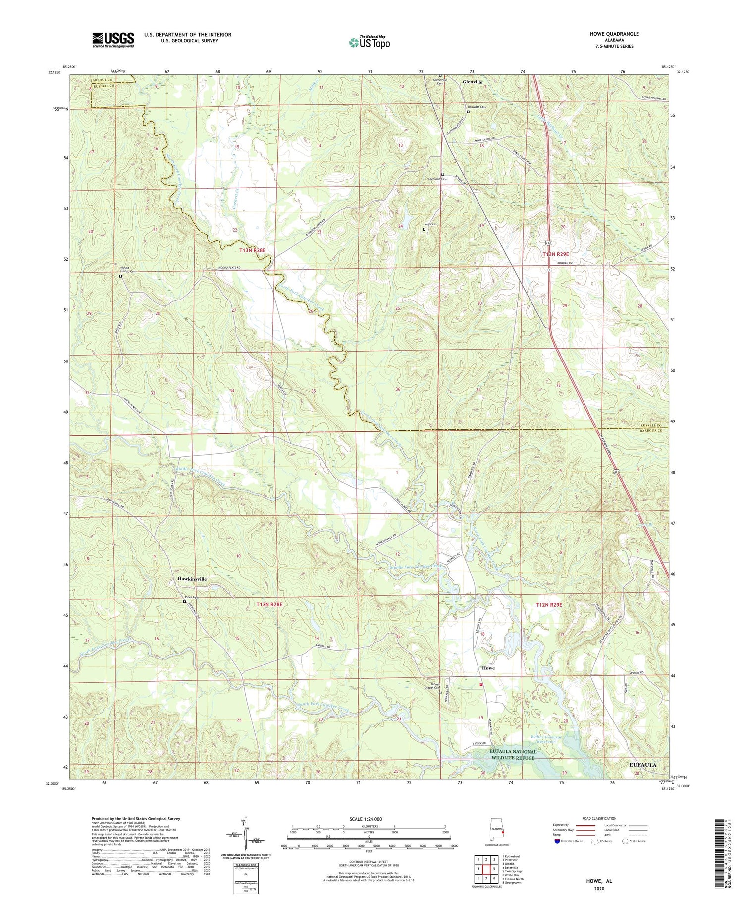 Howe Alabama US Topo Map Image