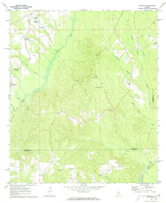 Classic USGS Industry Alabama 7.5'x7.5' Topo Map Image
