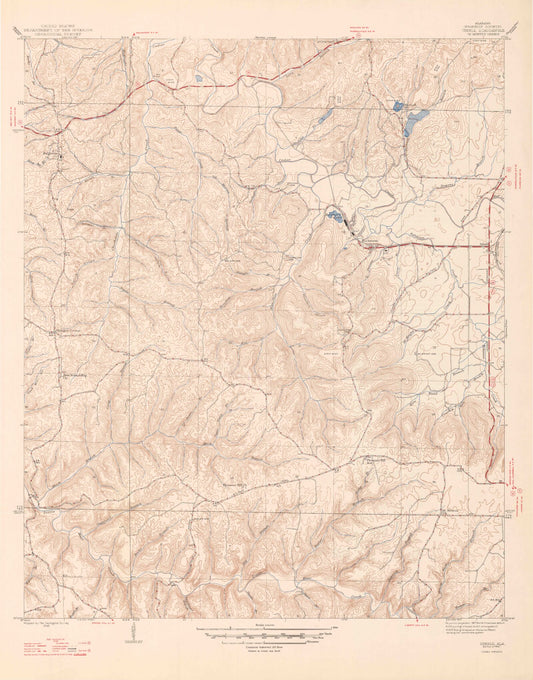 Classic USGS Isbell Alabama 7.5'x7.5' Topo Map Image