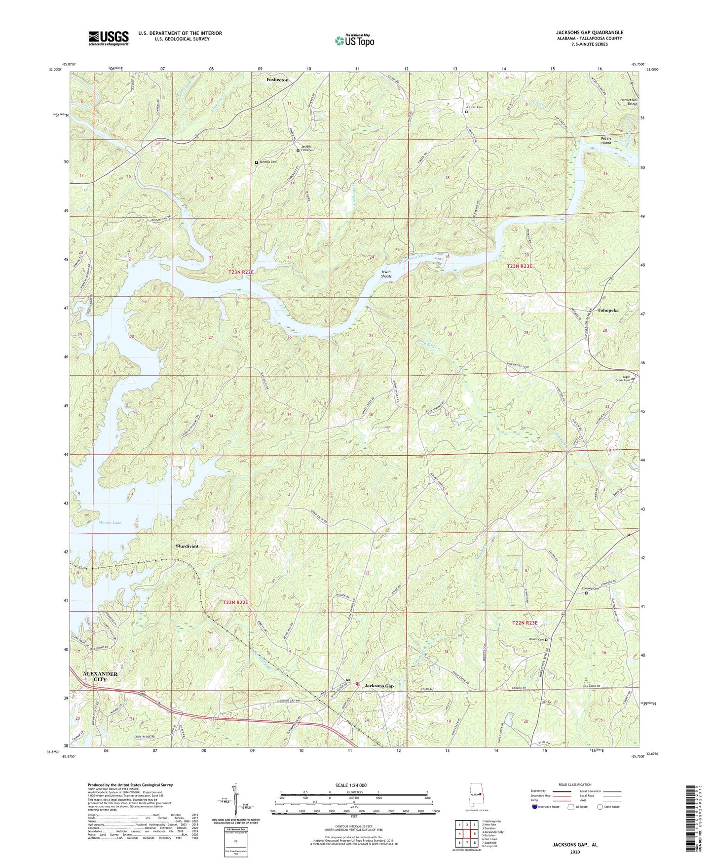 Jacksons Gap Alabama US Topo Map Image