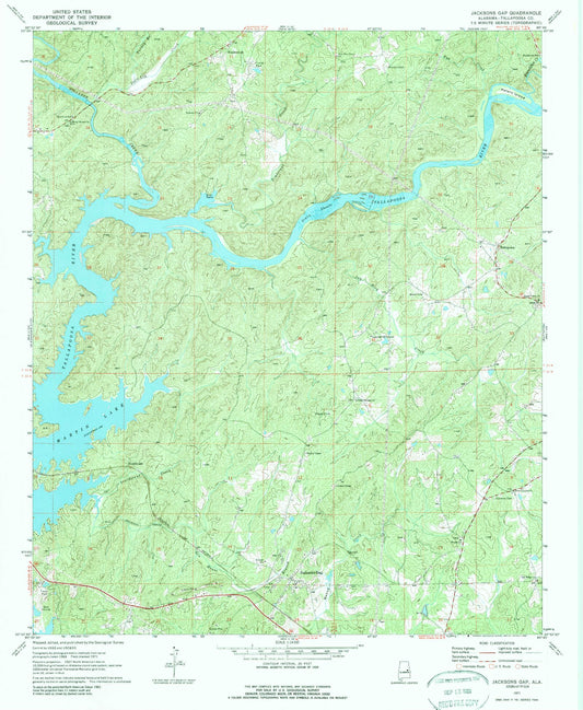 Classic USGS Jacksons Gap Alabama 7.5'x7.5' Topo Map Image