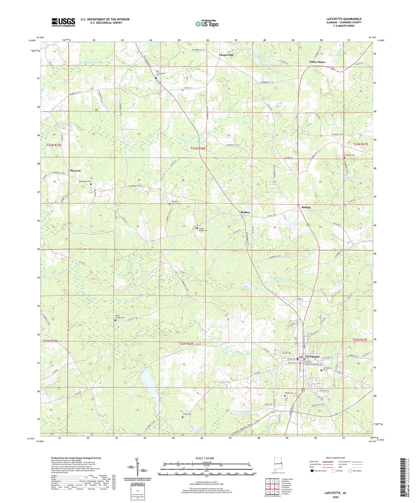 Lafayette Alabama US Topo Map Image