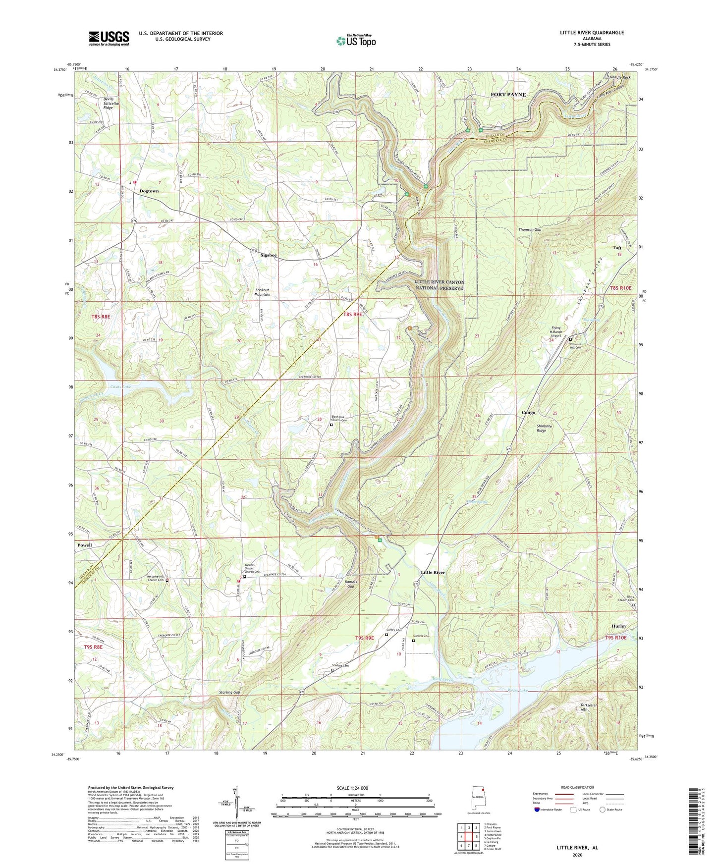Little River Alabama US Topo Map Image