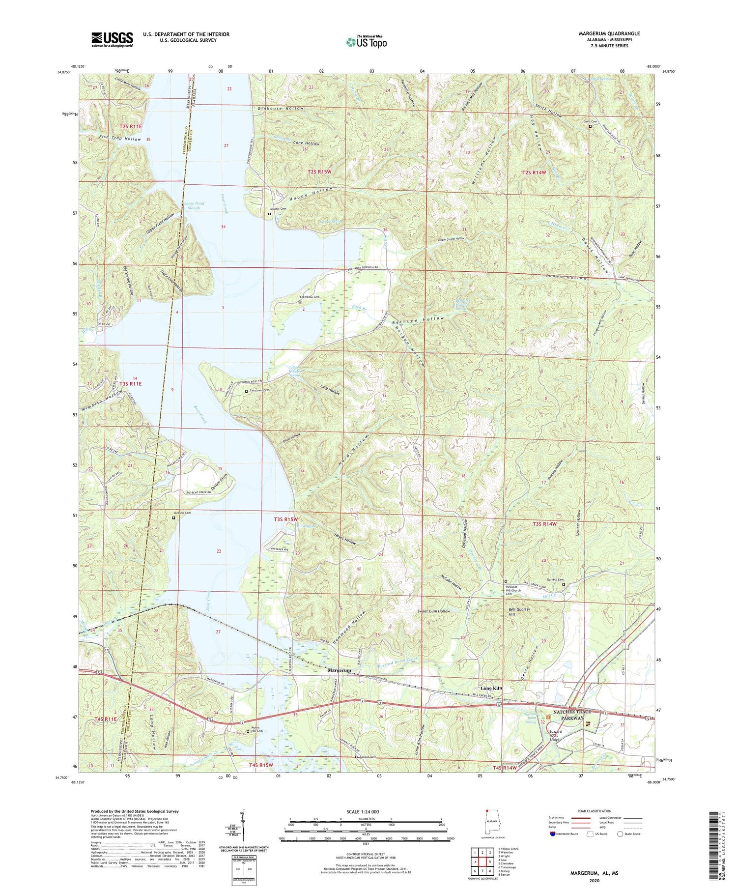 Margerum Alabama US Topo Map Image