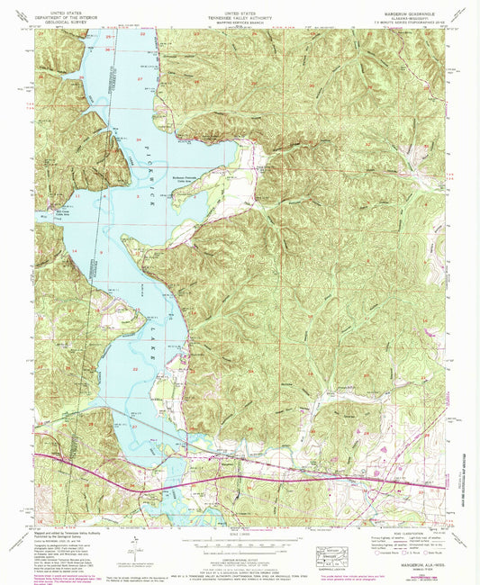 Classic USGS Margerum Alabama 7.5'x7.5' Topo Map Image
