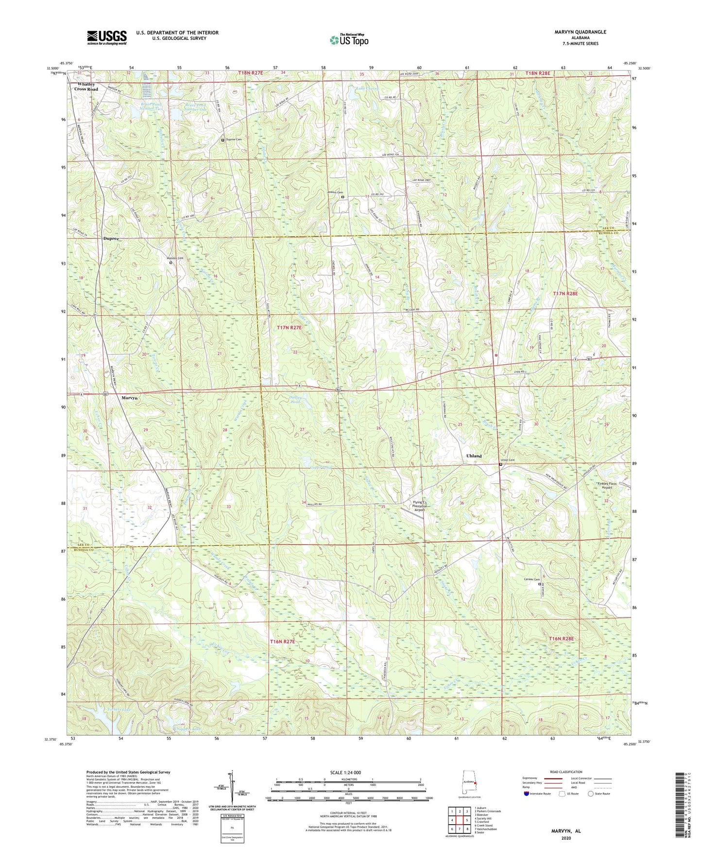 Marvyn Alabama US Topo Map Image