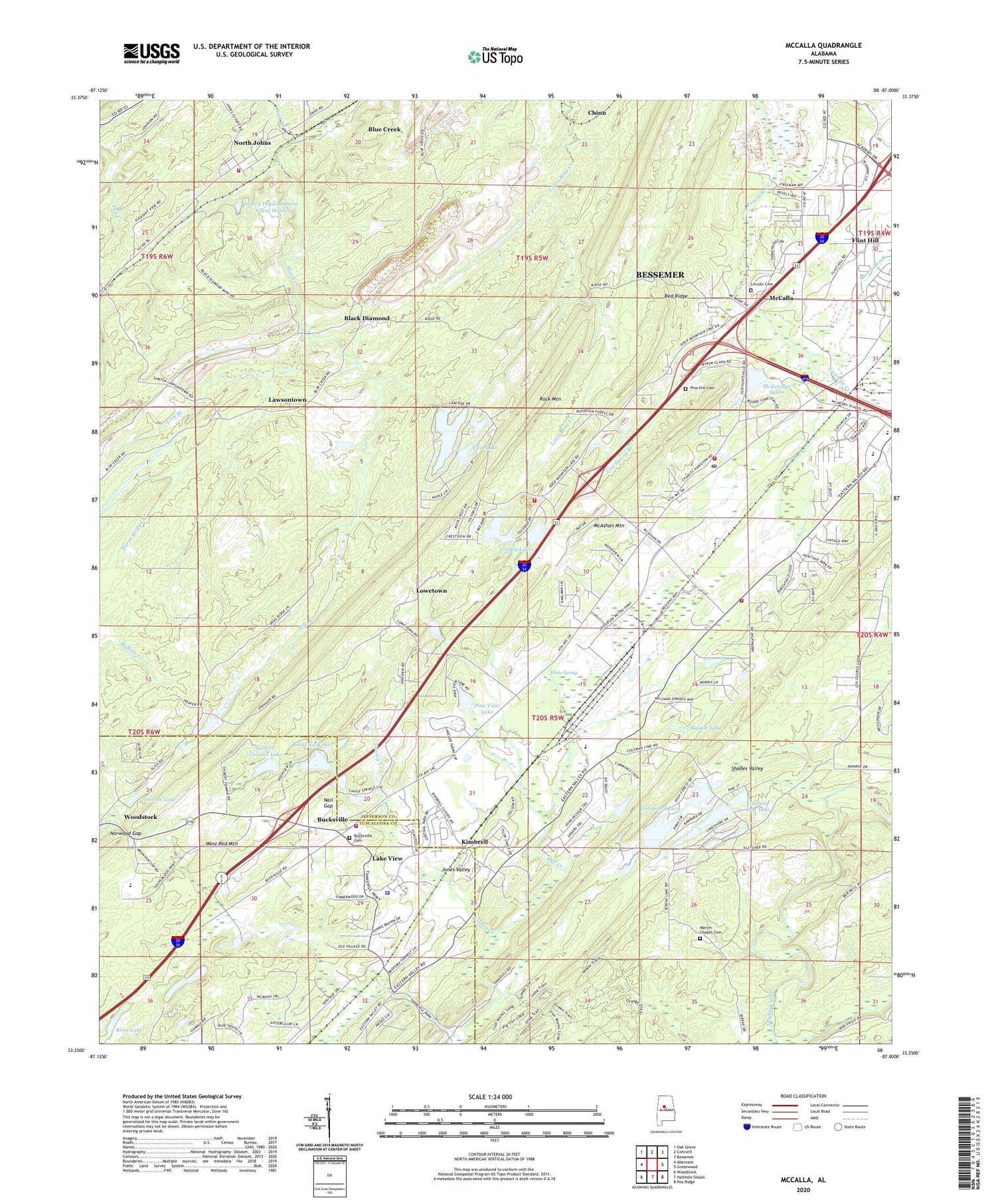 McCalla Alabama US Topo Map Image