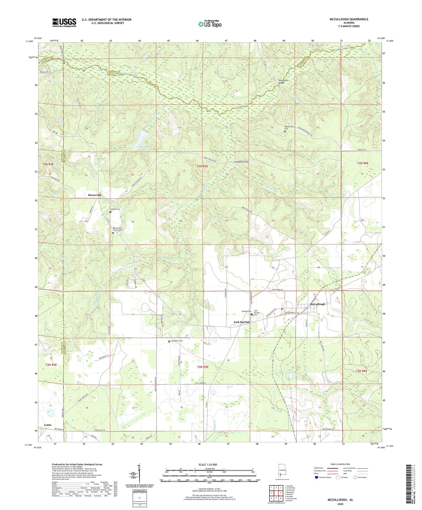 McCullough Alabama US Topo Map Image