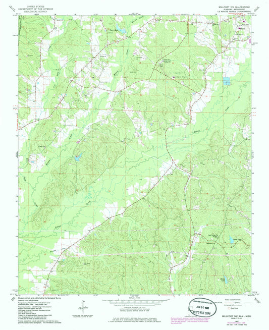 Classic USGS Millport NW Alabama 7.5'x7.5' Topo Map Image