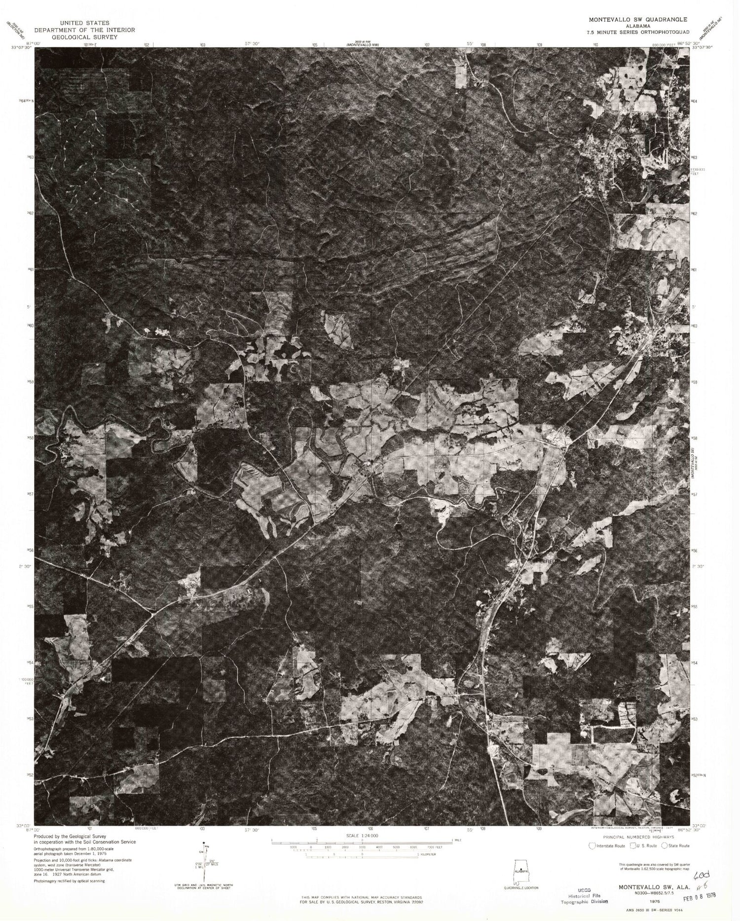 Classic USGS Aldrich Alabama 7.5'x7.5' Topo Map Image