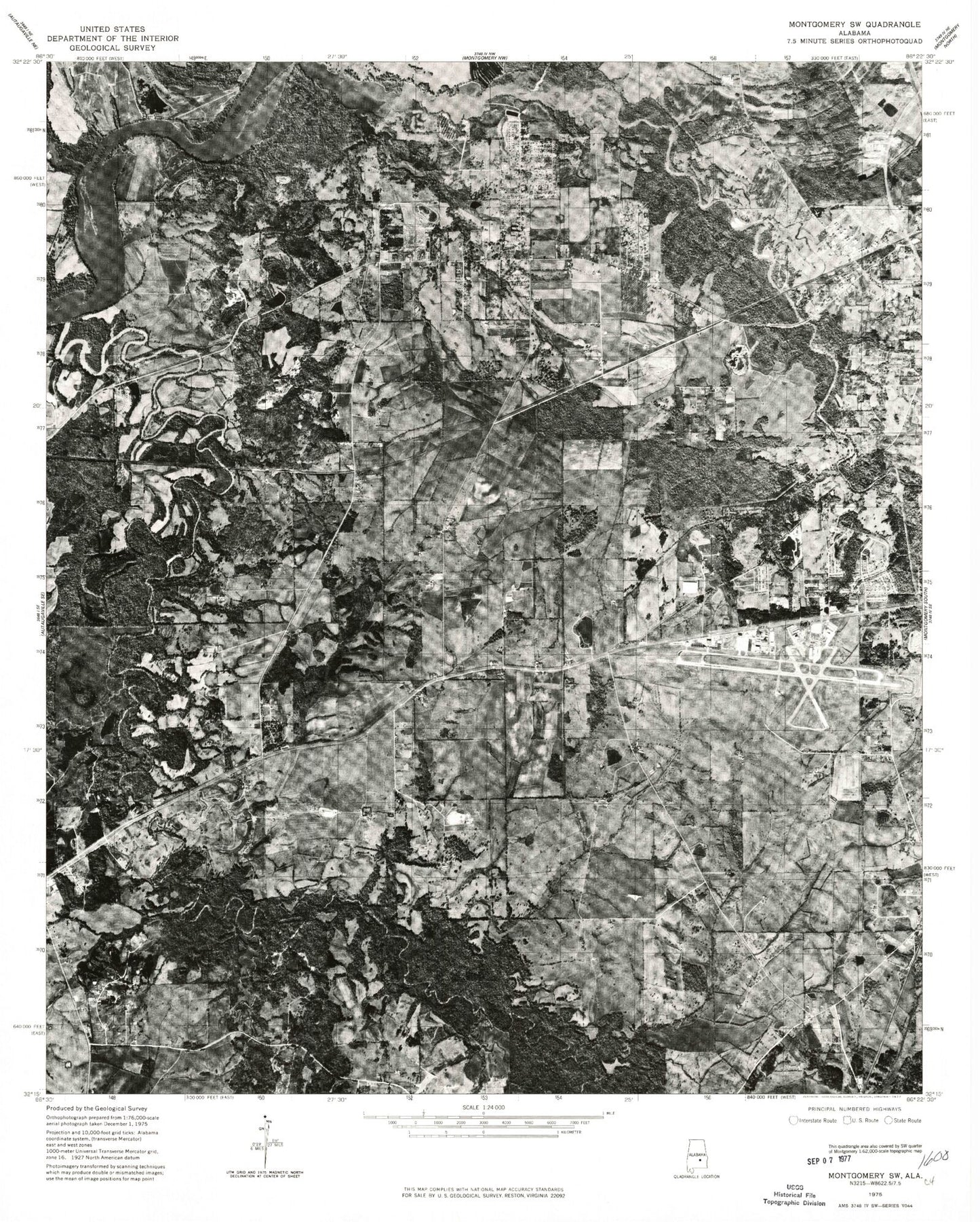Classic USGS Cantelous Alabama 7.5'x7.5' Topo Map Image