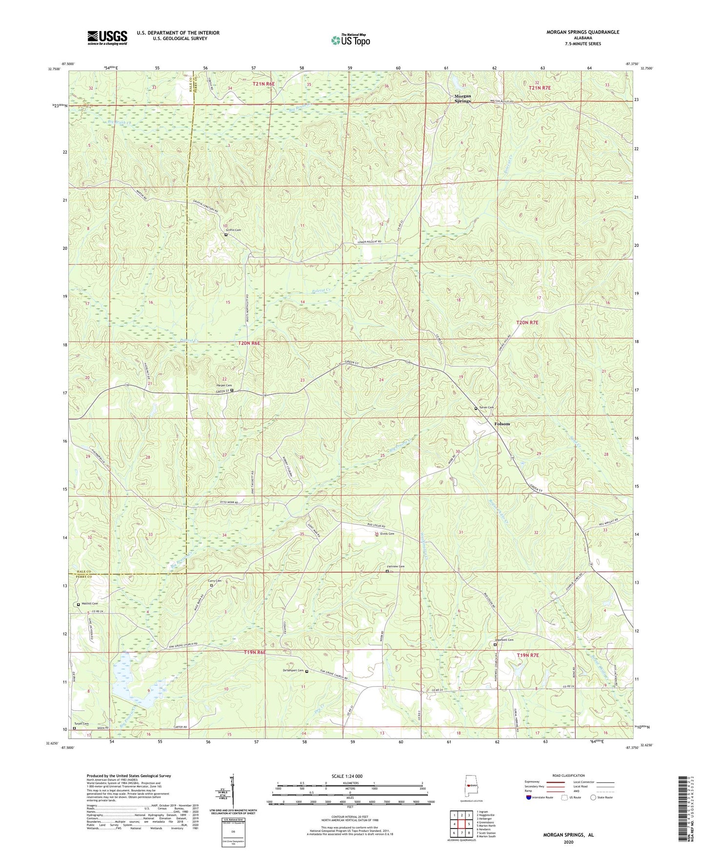 Morgan Springs Alabama US Topo Map Image