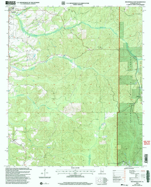 Classic USGS Moundville East Alabama 7.5'x7.5' Topo Map Image