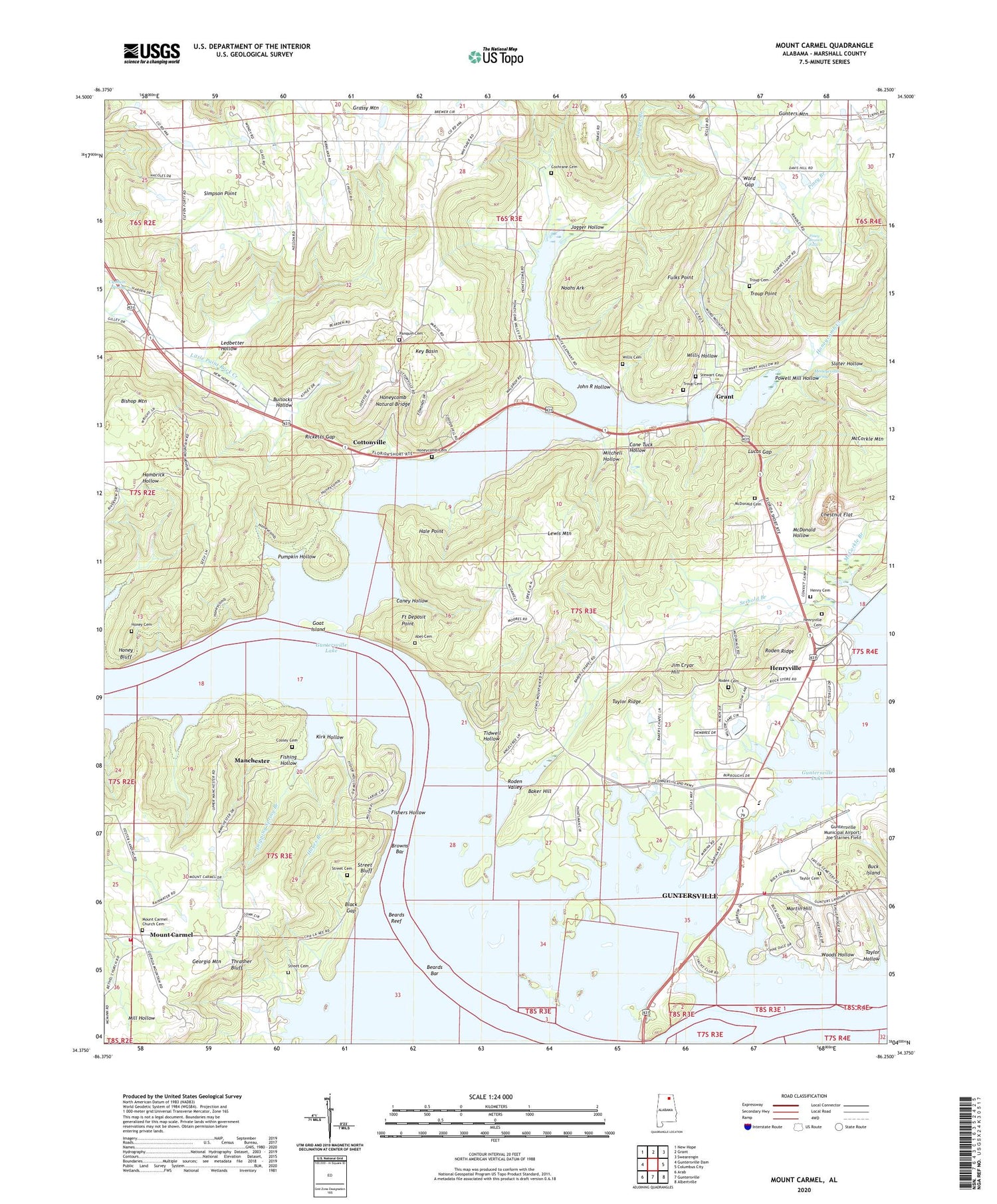 Mount Carmel Alabama US Topo Map Image