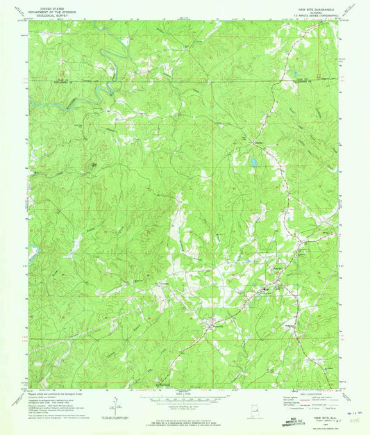 Classic USGS New Site Alabama 7.5'x7.5' Topo Map Image