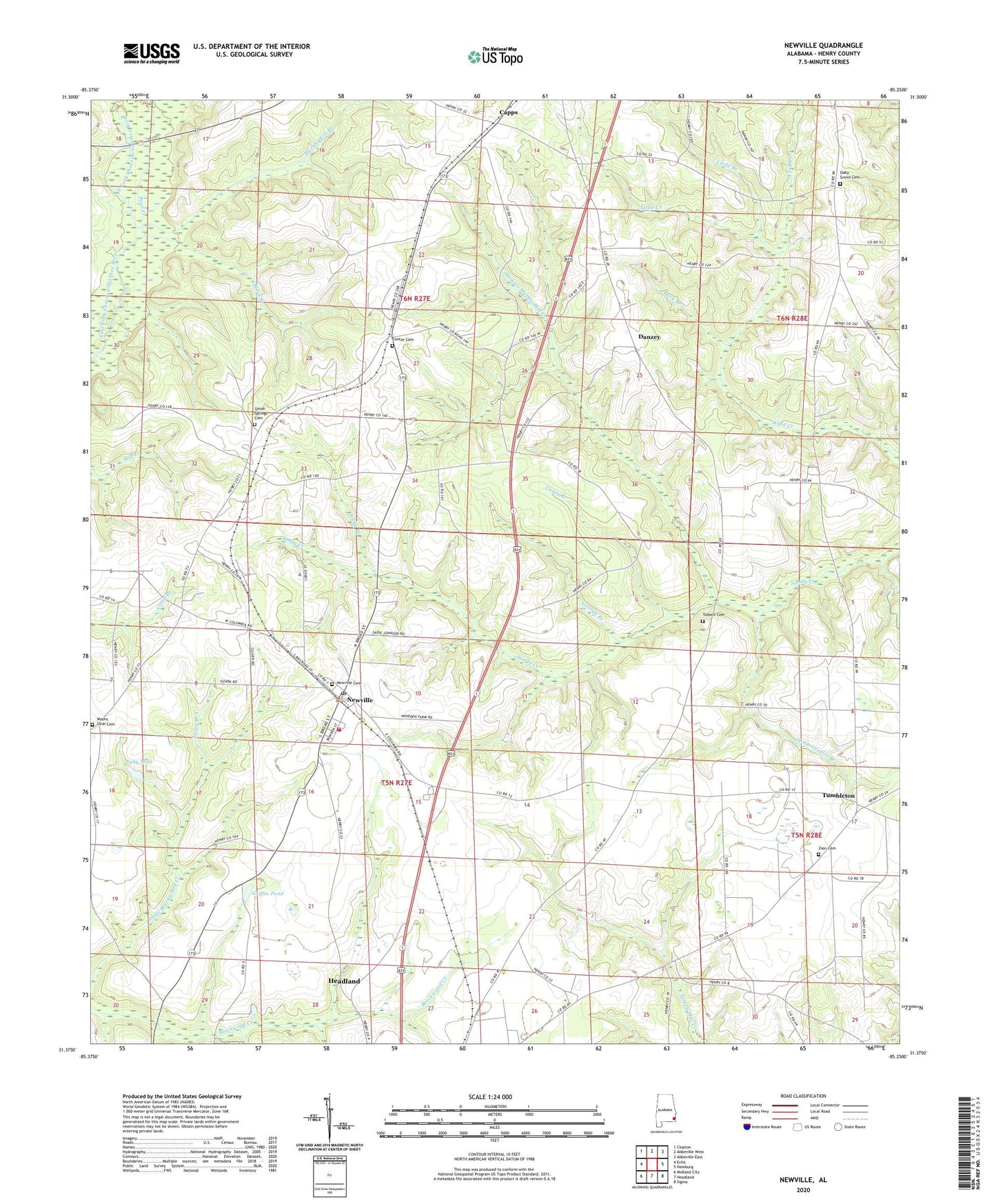 Newville Alabama US Topo Map Image
