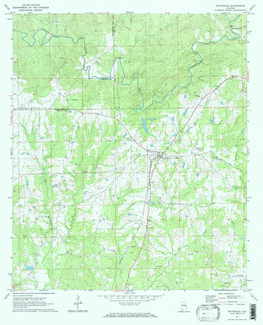 Classic USGS Notasulga Alabama 7.5'x7.5' Topo Map Image