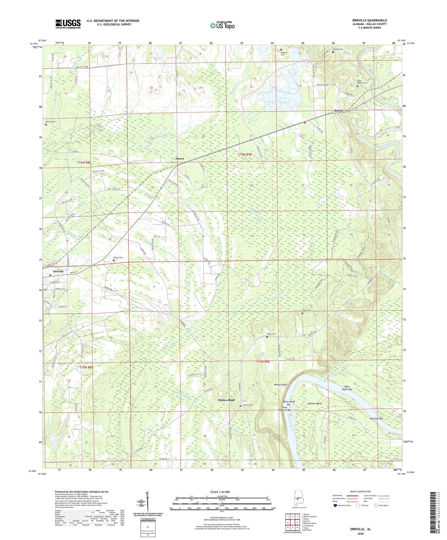 Orrville Alabama US Topo Map Image