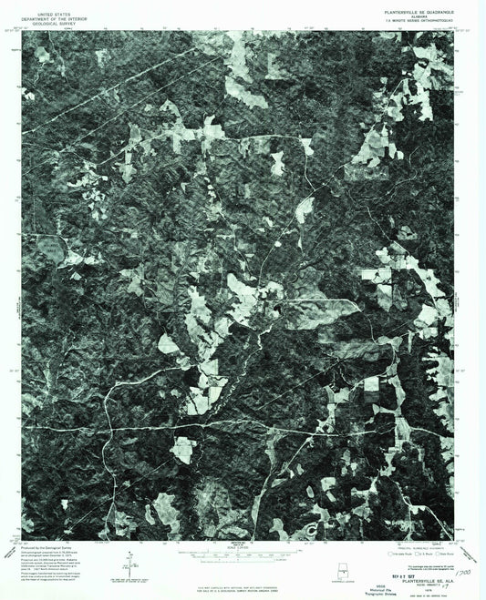 Classic USGS Milton Alabama 7.5'x7.5' Topo Map Image