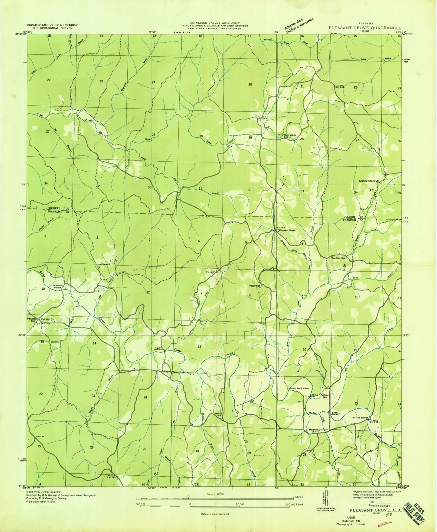 Classic USGS Pleasant Grove Alabama 7.5'x7.5' Topo Map Image