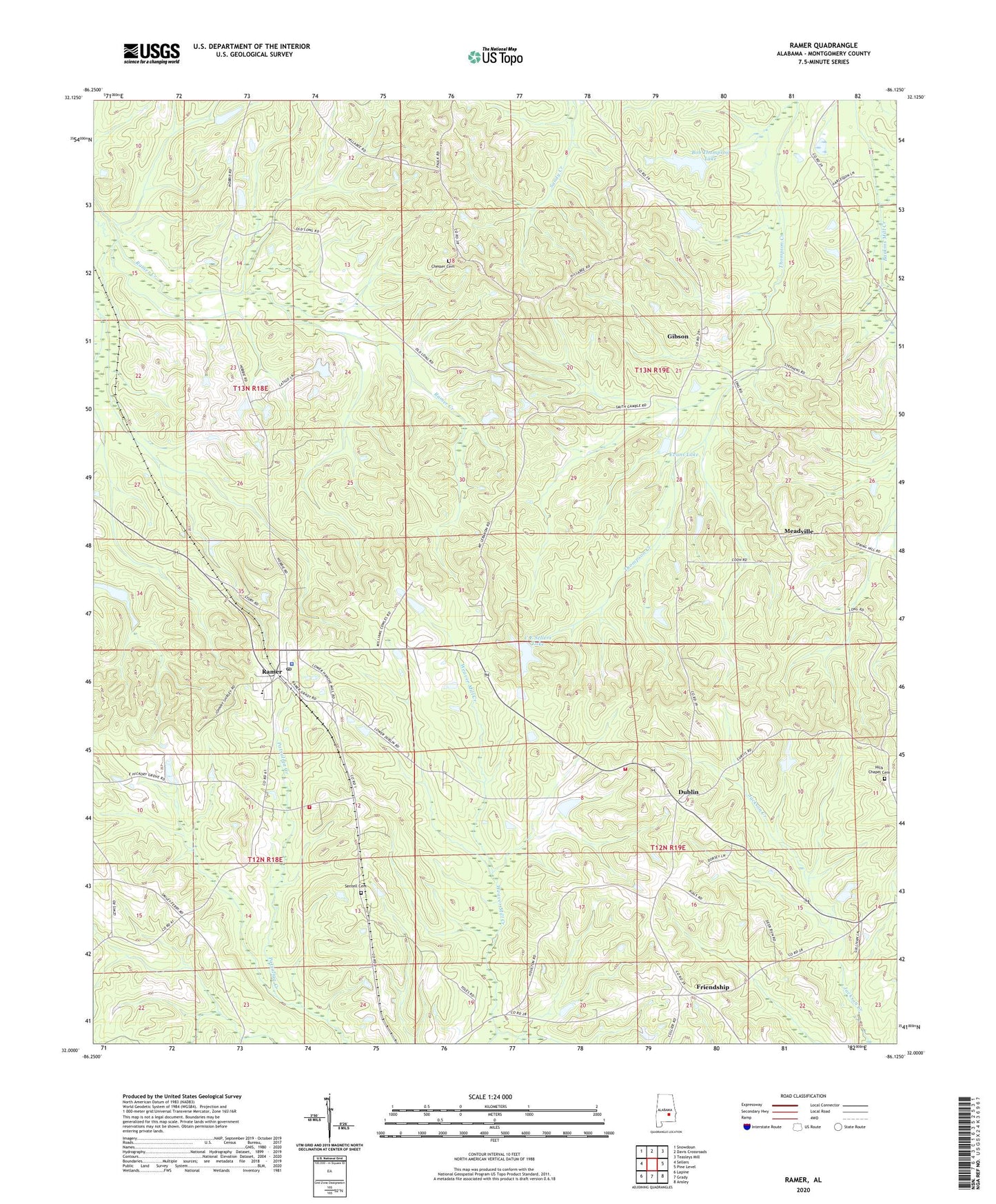 Ramer Alabama US Topo Map Image