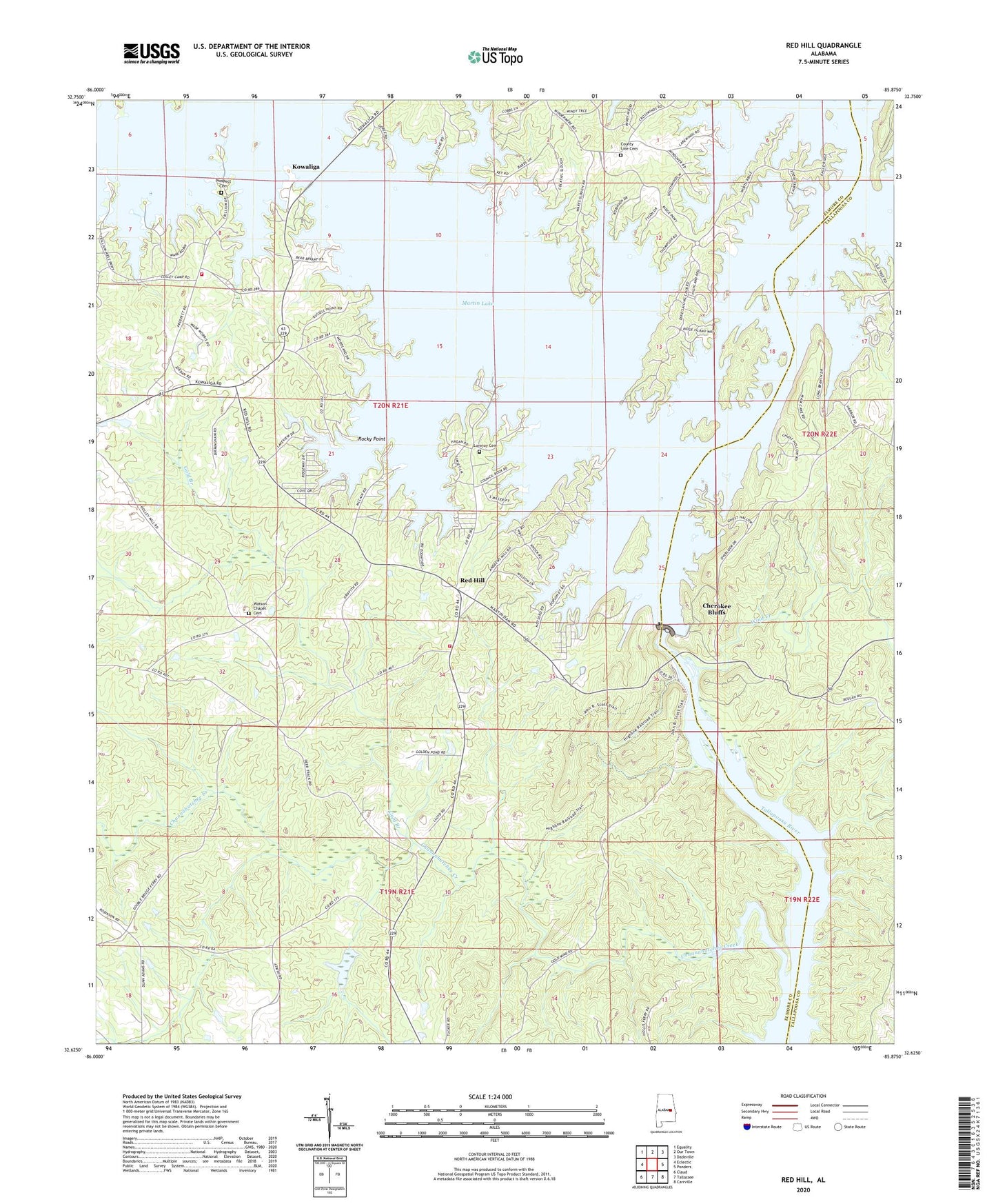 Red Hill Alabama US Topo Map Image