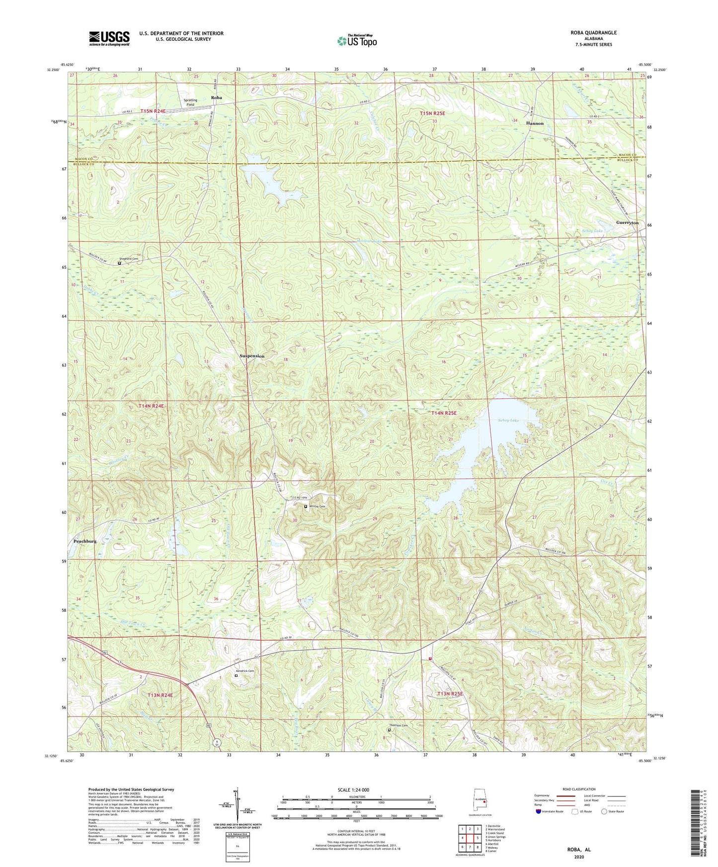Roba Alabama US Topo Map Image