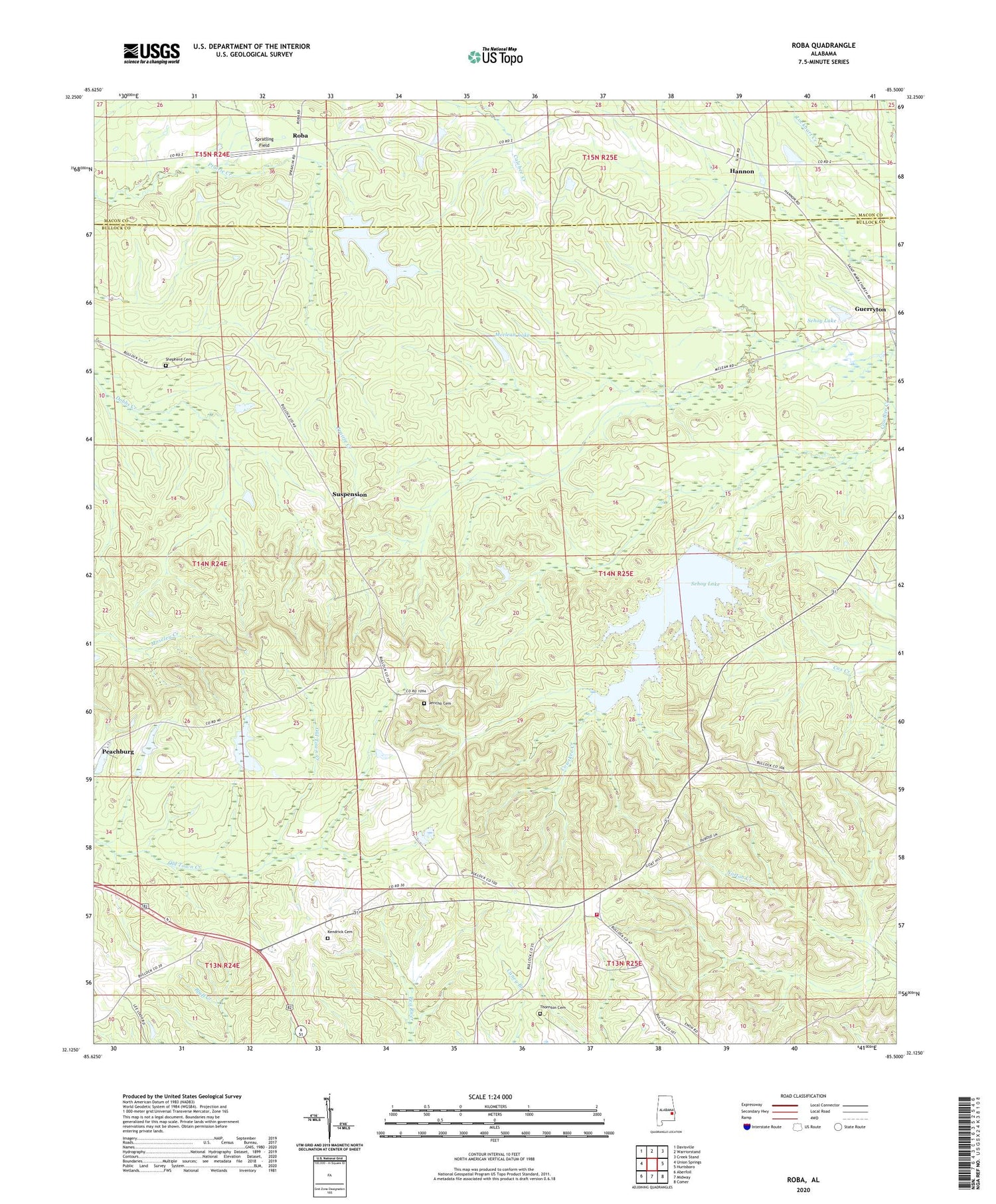Roba Alabama US Topo Map Image
