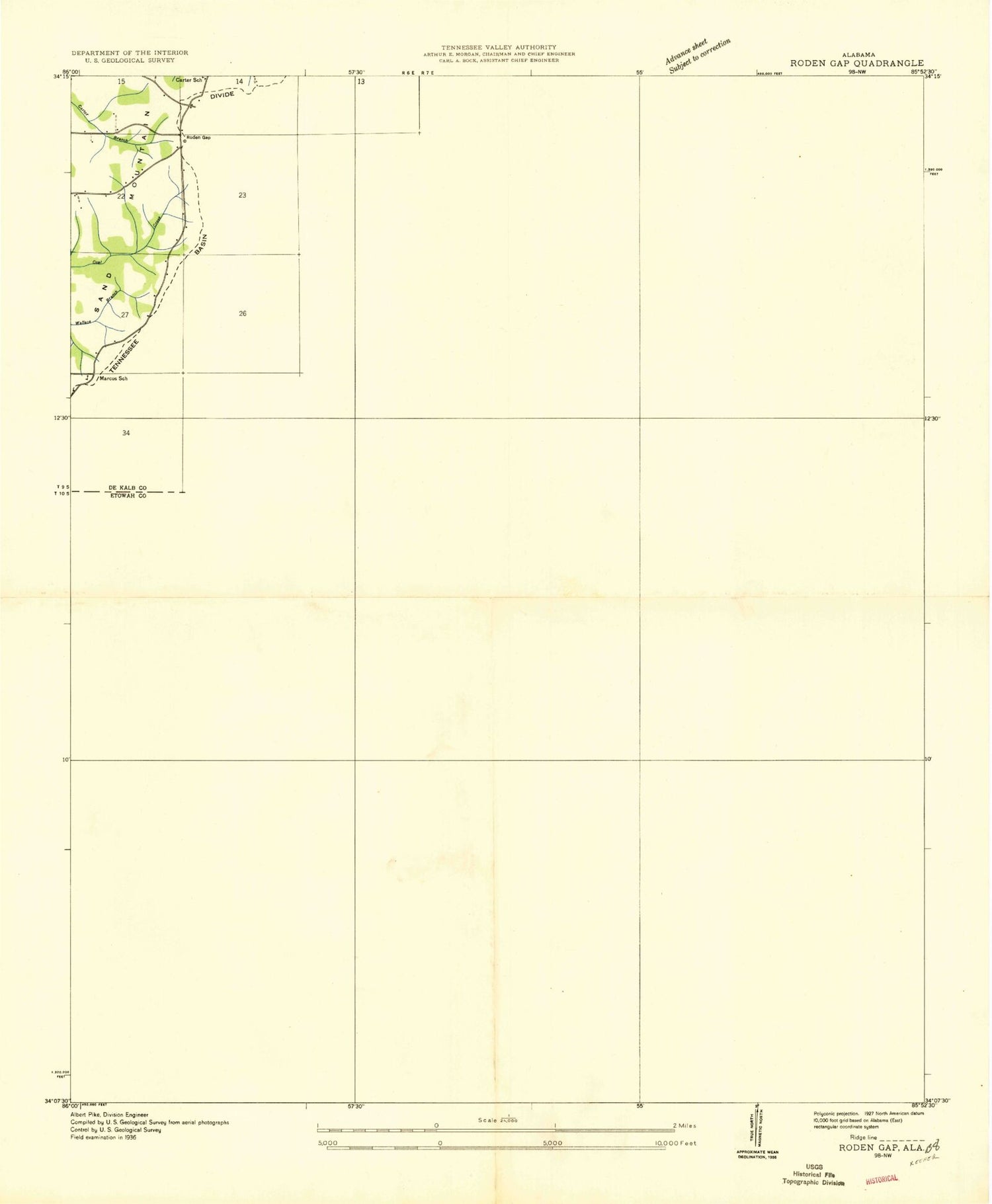 Classic USGS Keener Alabama 7.5'x7.5' Topo Map Image