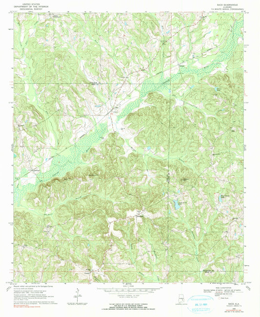 Classic USGS Saco Alabama 7.5'x7.5' Topo Map Image