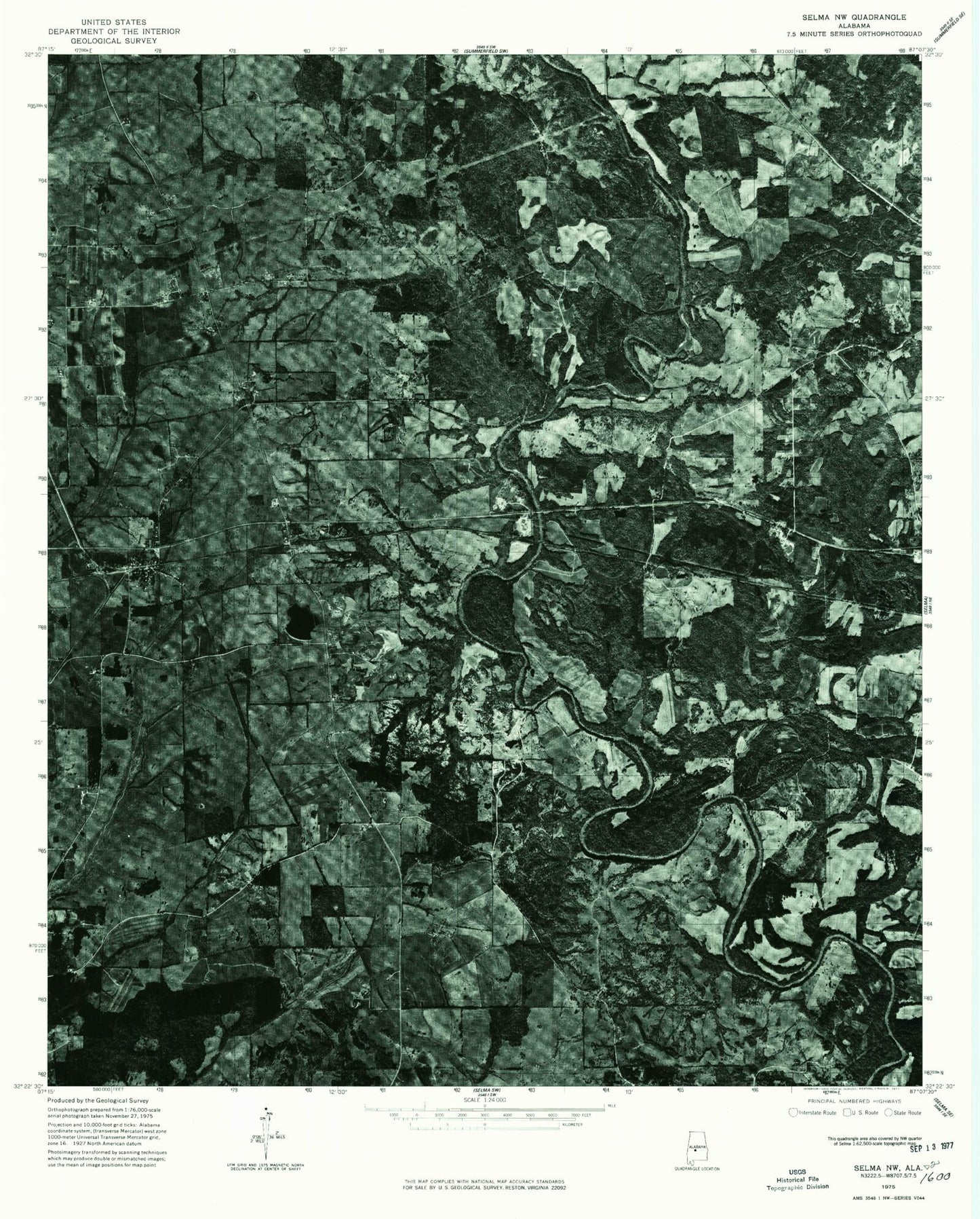 Classic USGS Marion Junction Alabama 7.5'x7.5' Topo Map Image