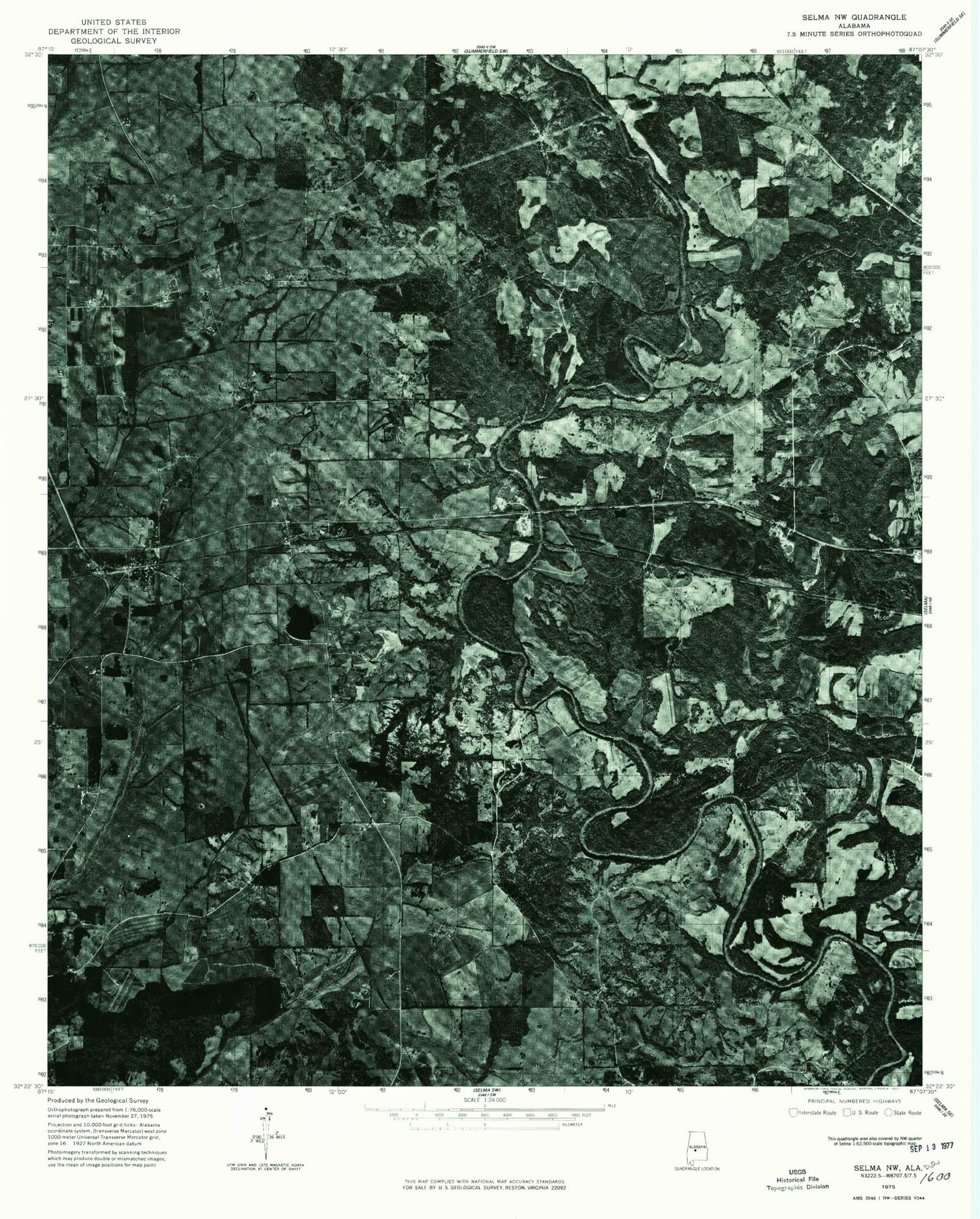 Classic USGS Marion Junction Alabama 7.5'x7.5' Topo Map Image