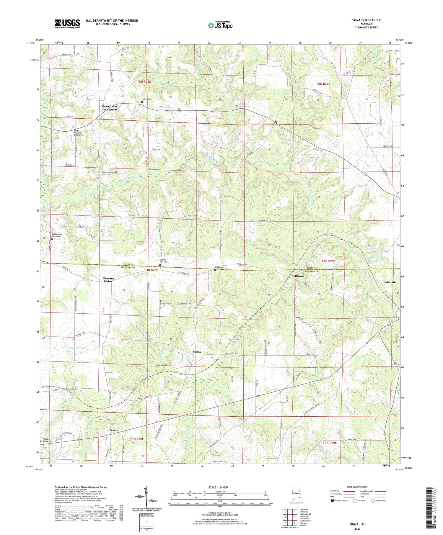 Sigma Alabama US Topo Map Image