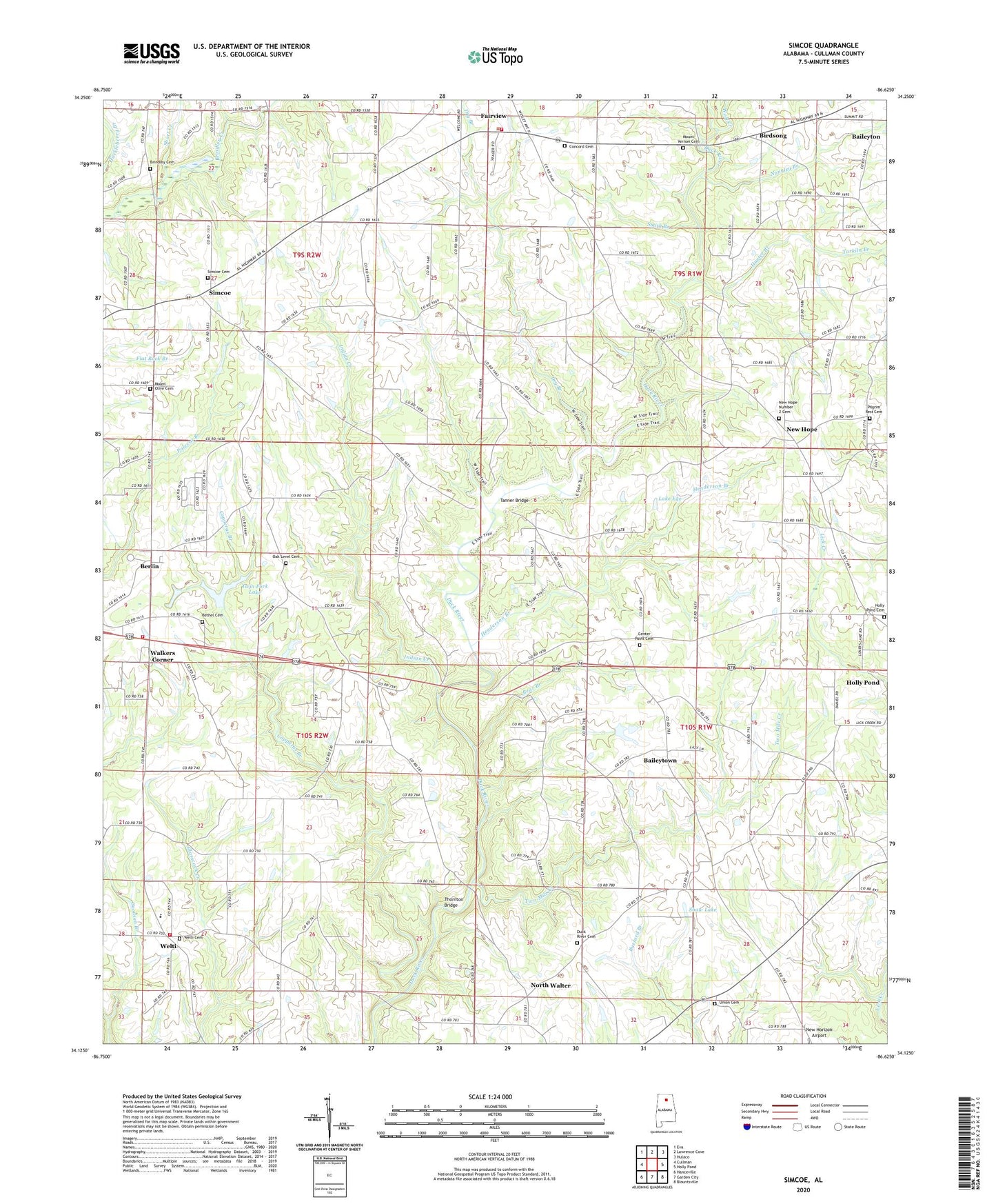 Simcoe Alabama US Topo Map Image