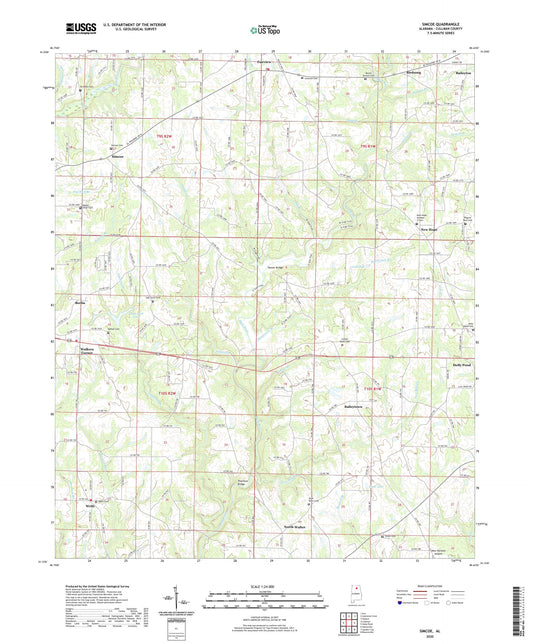 Simcoe Alabama US Topo Map Image