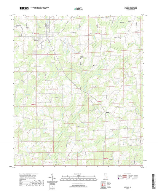 Slocomb Alabama US Topo Map Image