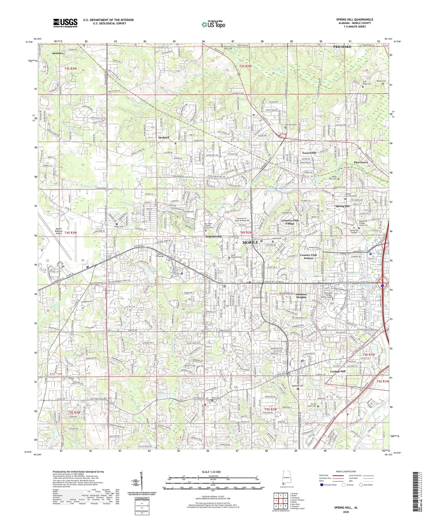 Spring Hill Alabama US Topo Map Image
